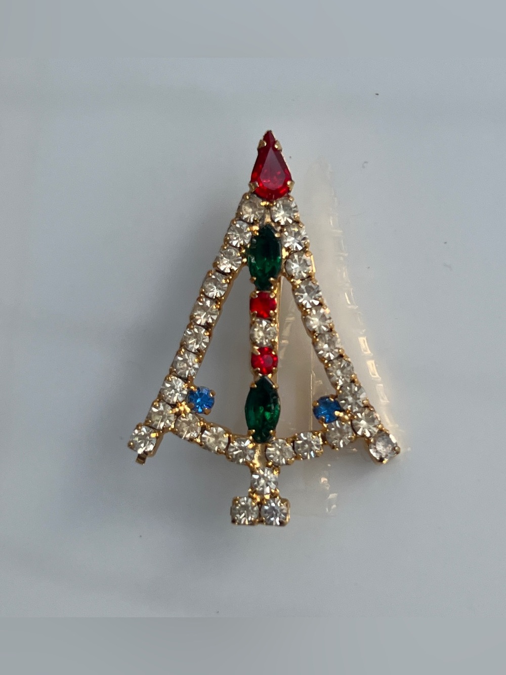 Vintage Eastern Star Style Rhinestone “A” Brooch Pin